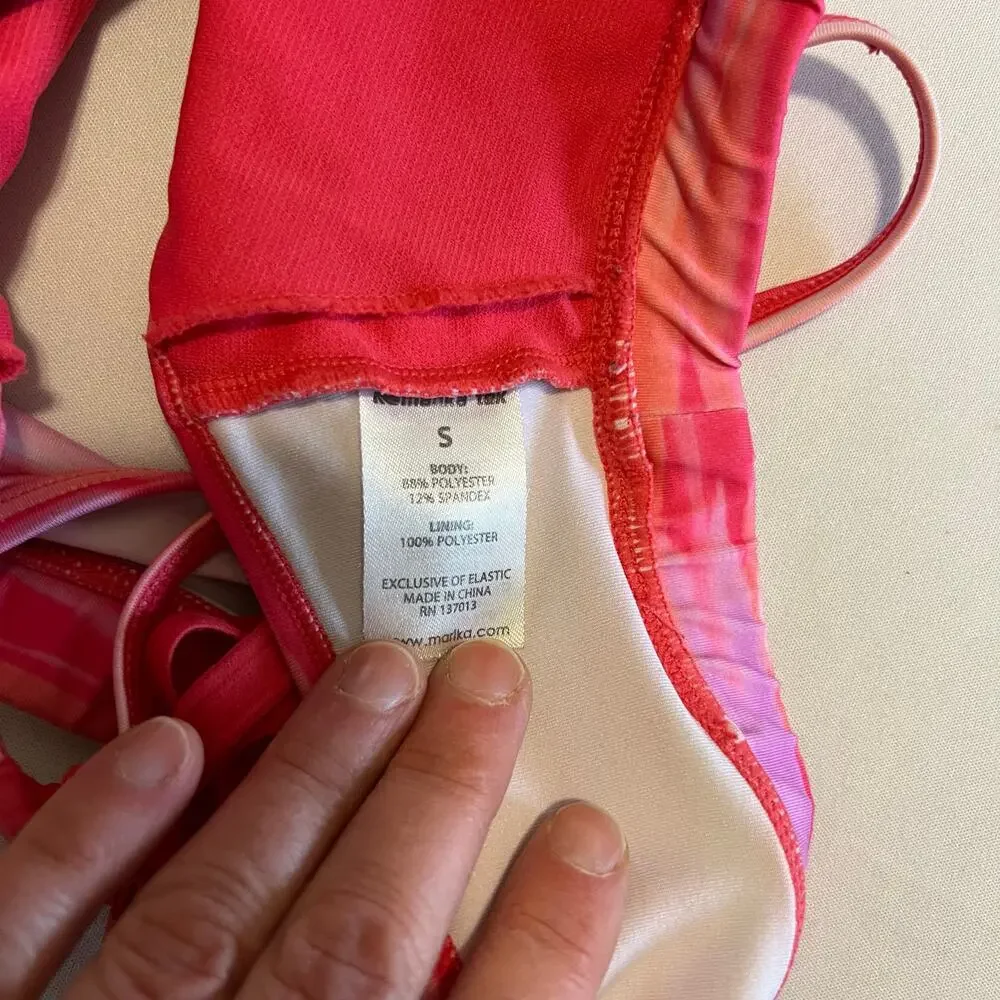 5/ $25 Marika Tek pink striped strappy sports bra S